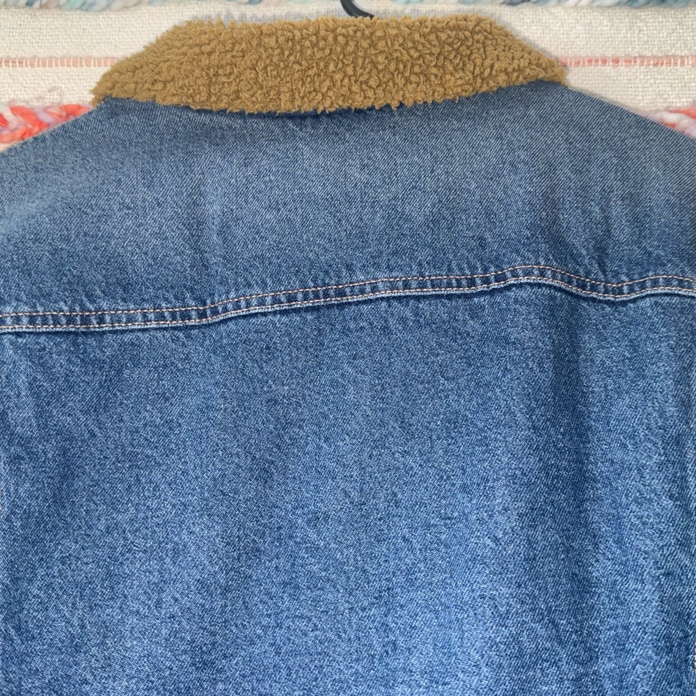 Goodfellow & Co Blue Denim Jacket with Tan Collar and Lining - Picture 11 of 14